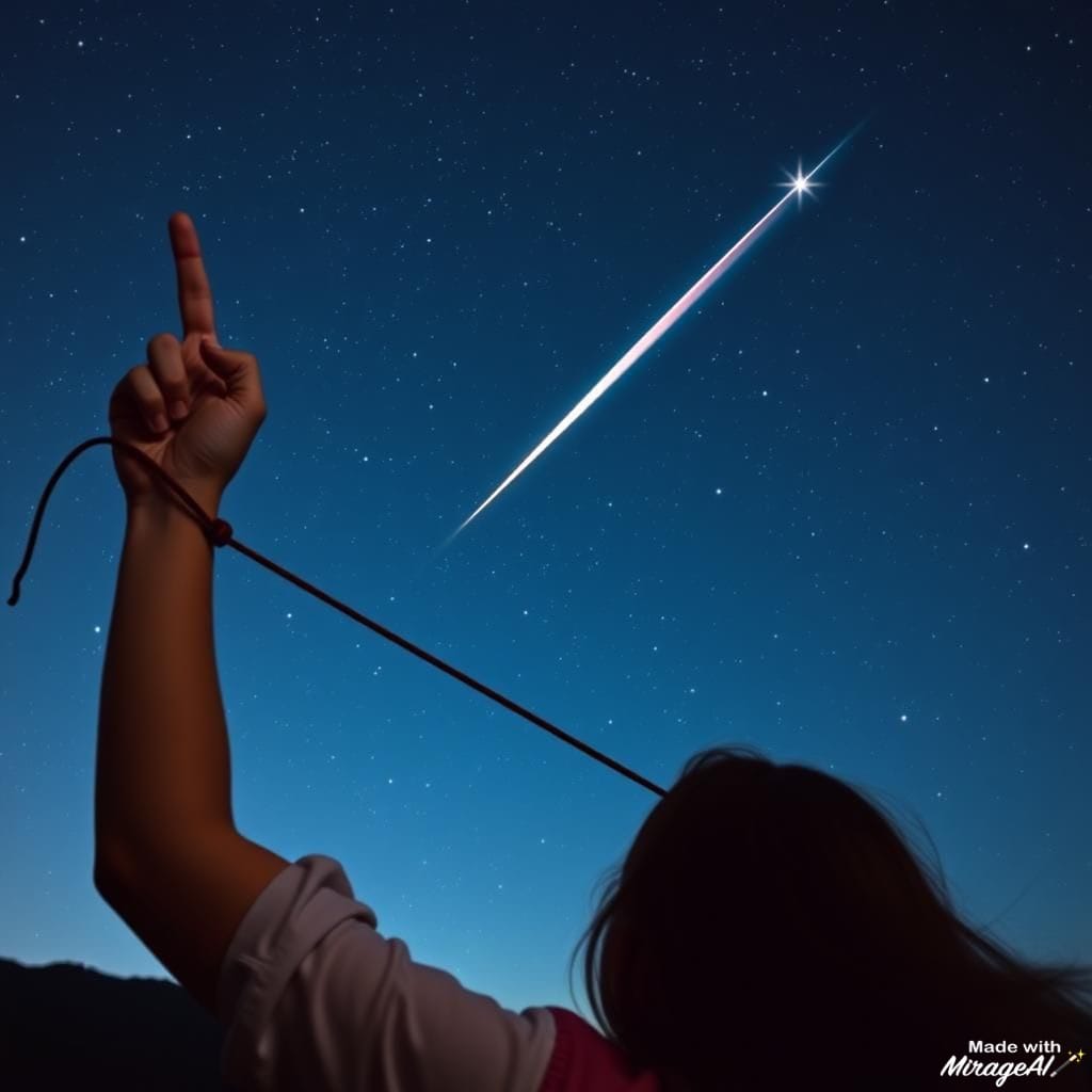 In the night sky.