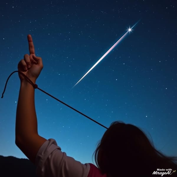 In the night sky.